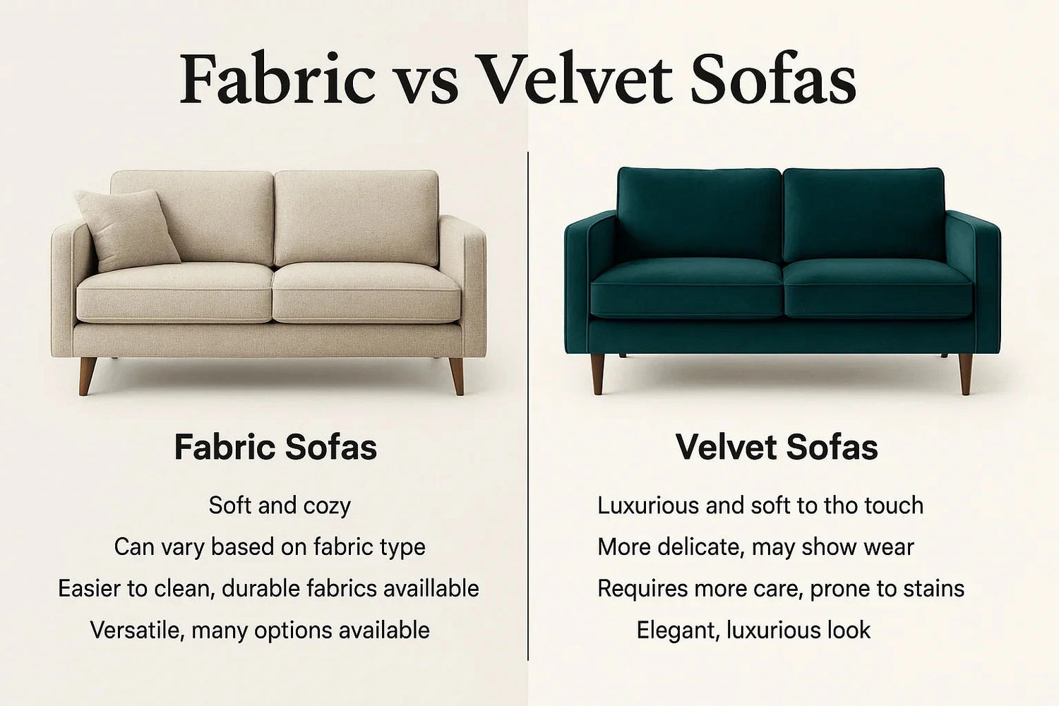Fabric vs Velvet Sofas image