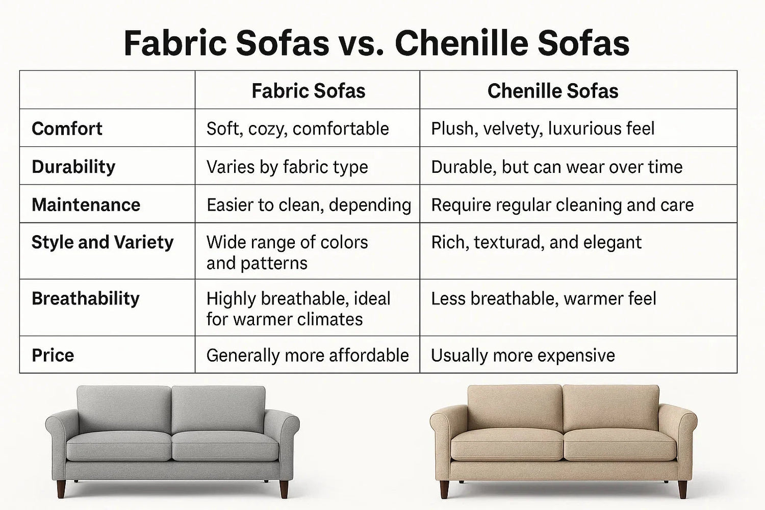 Fabric Sofas vs Chenille Sofas image