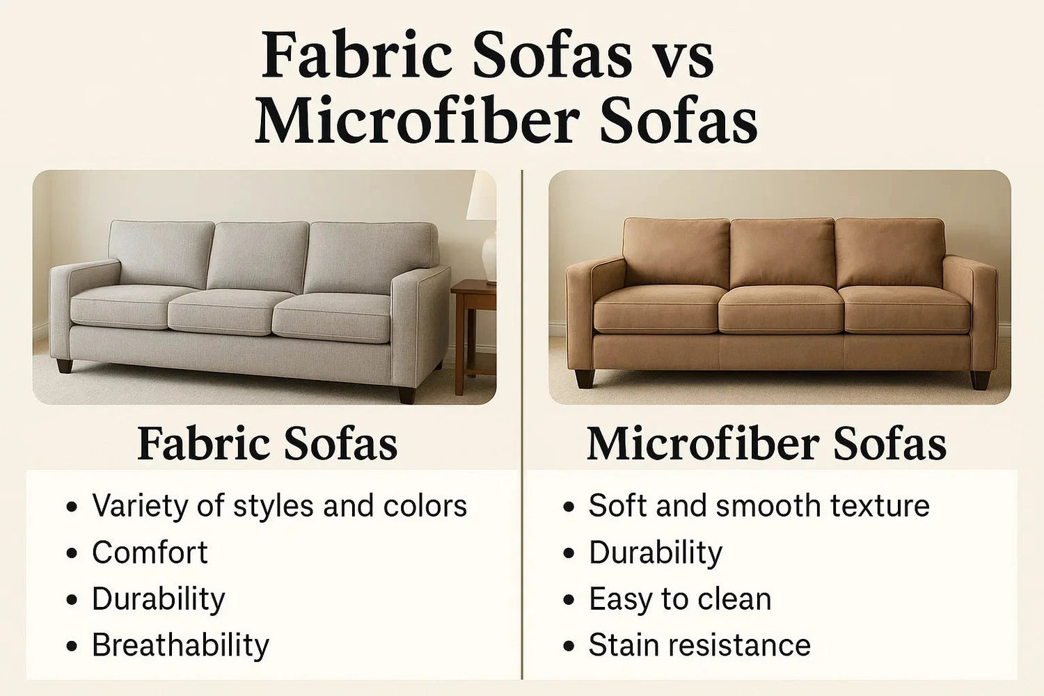 Fabric Sofas vs Microfiber Sofas image