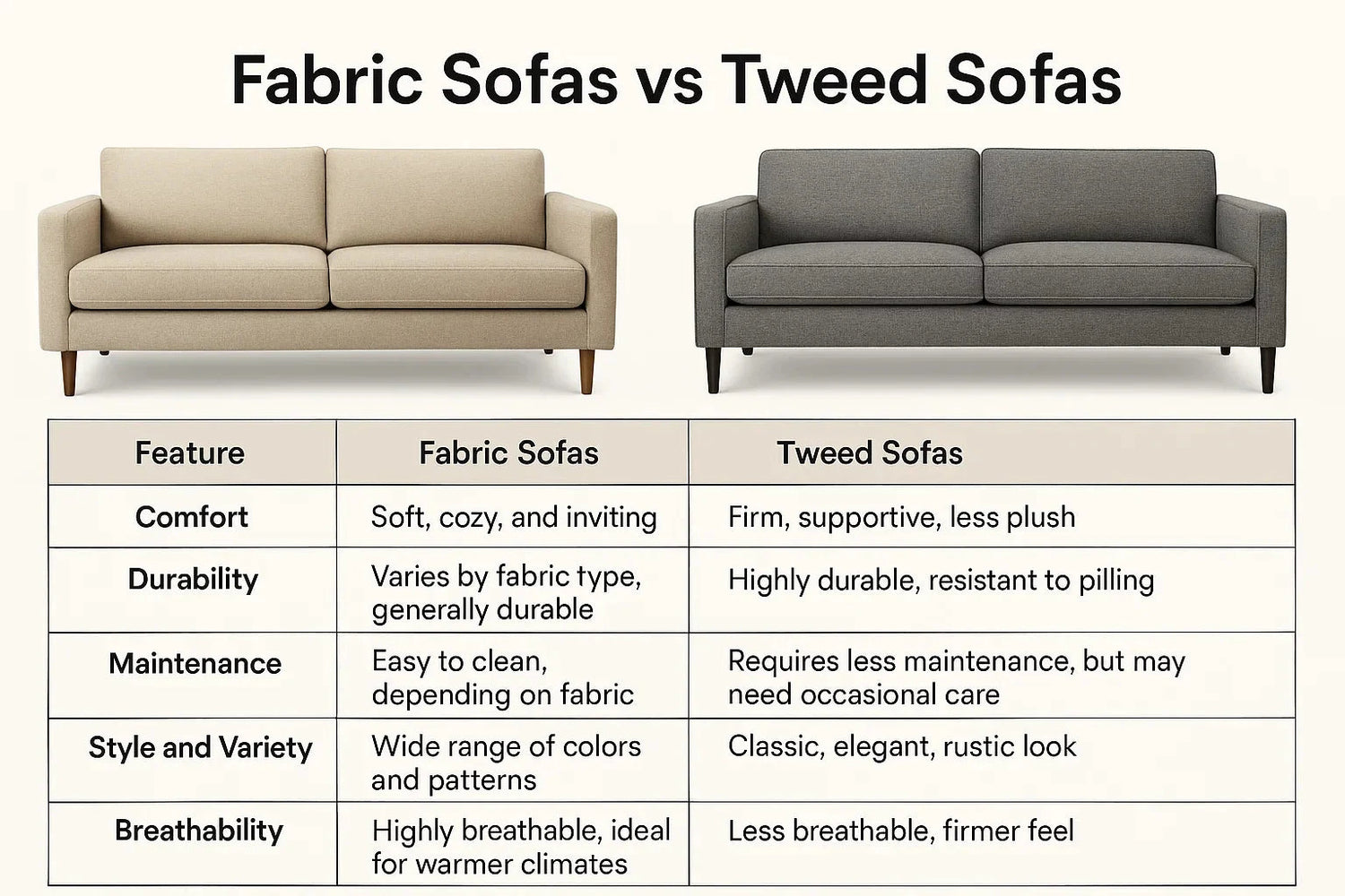 Fabric Sofas vs Tweed Sofas image