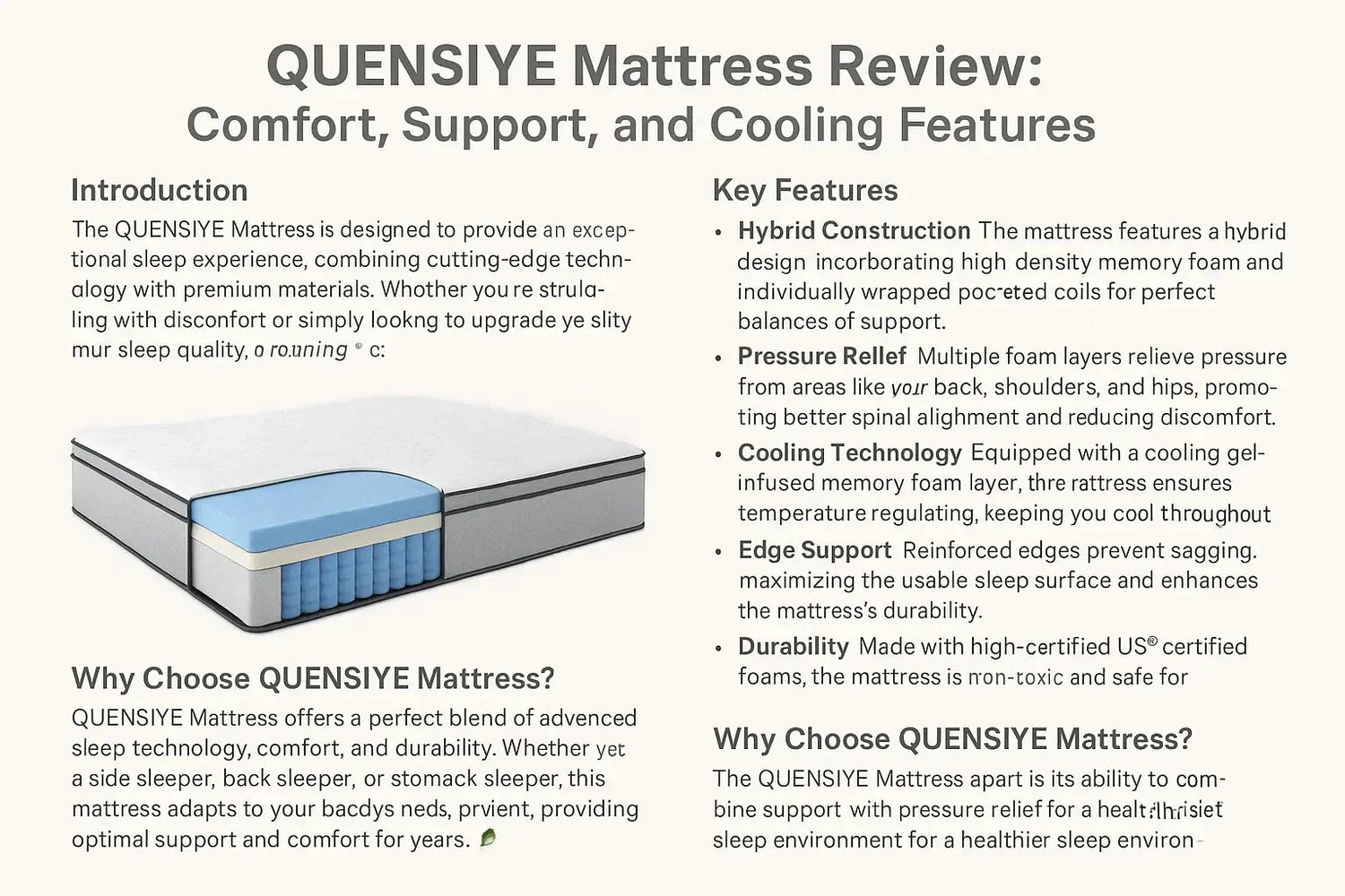 QUENSIYE Mattress Review image