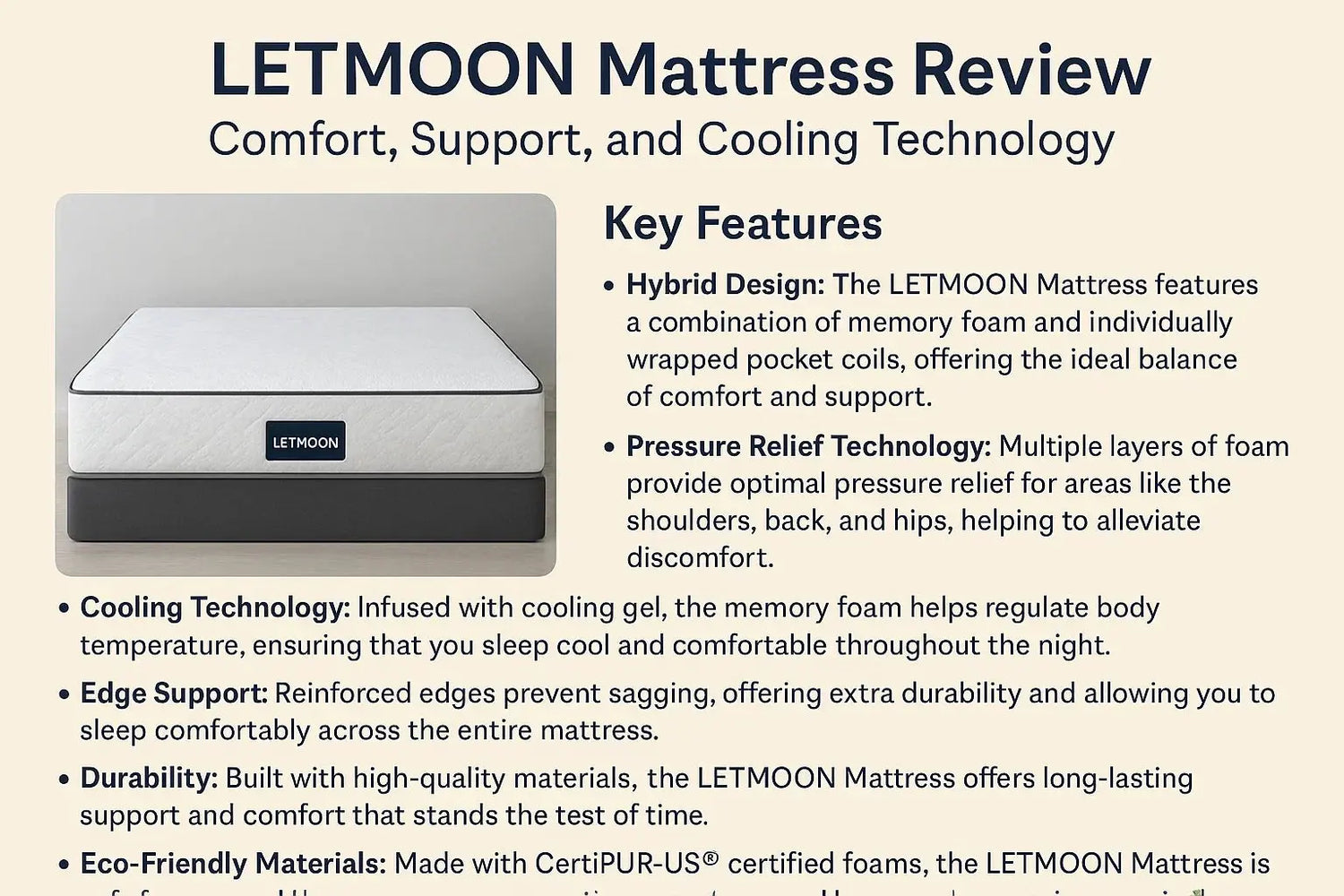 LETMOON Mattress Review image