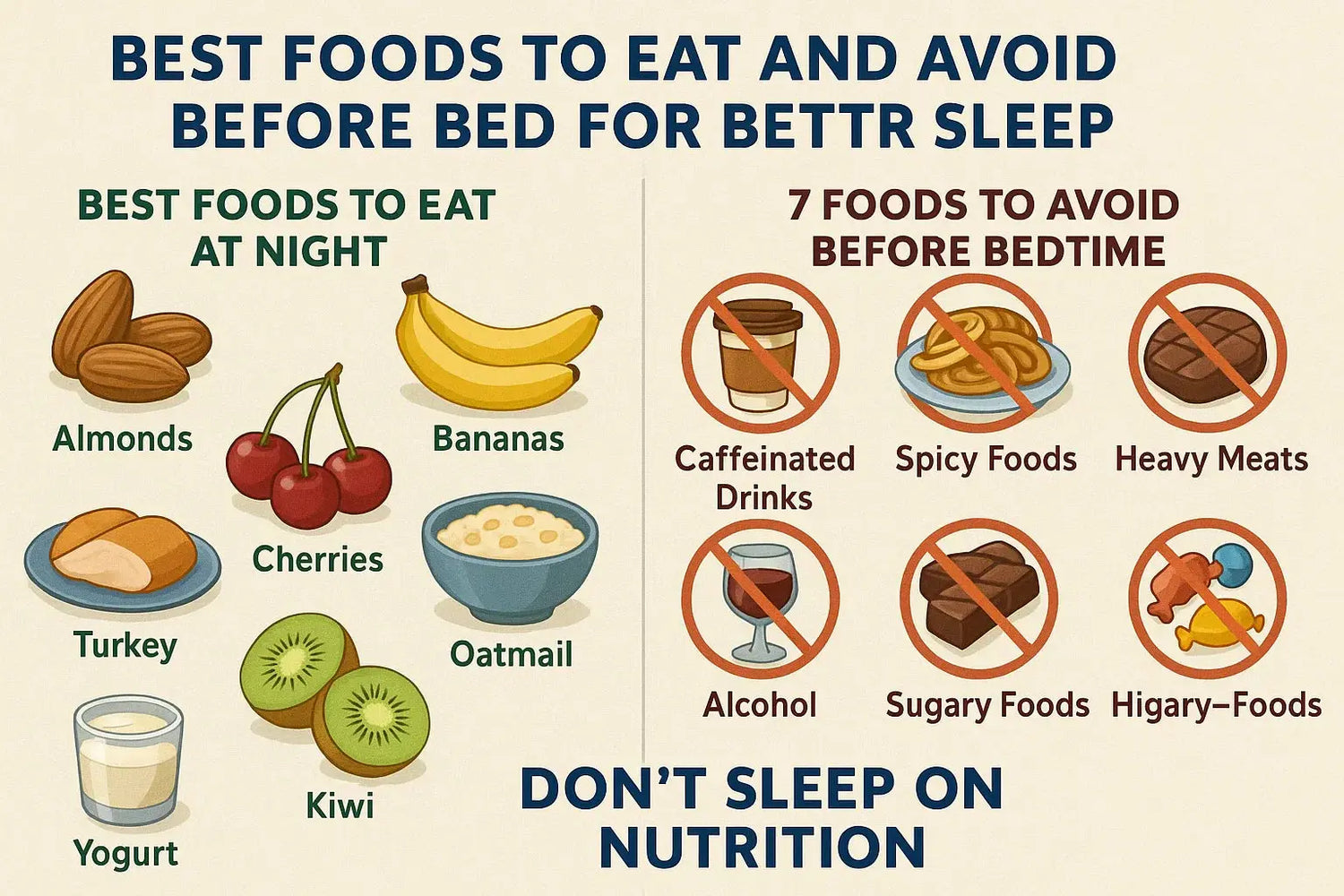 Best Foods to Eat and Avoid Before Bed for Better Sleep