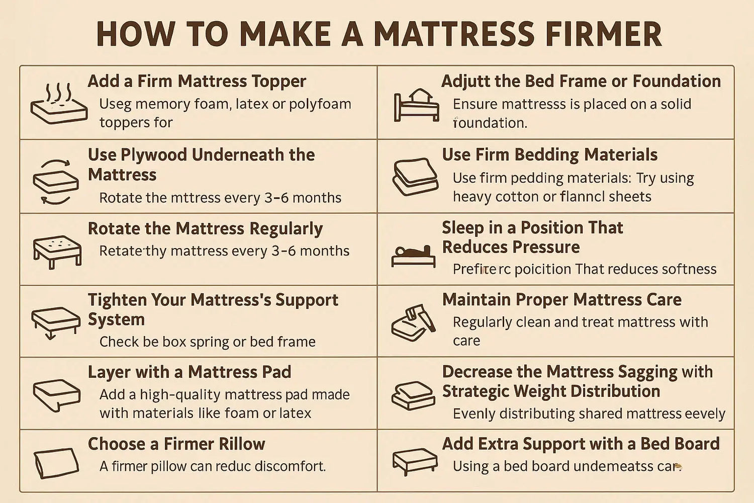 How to Make Your Mattress Firmer