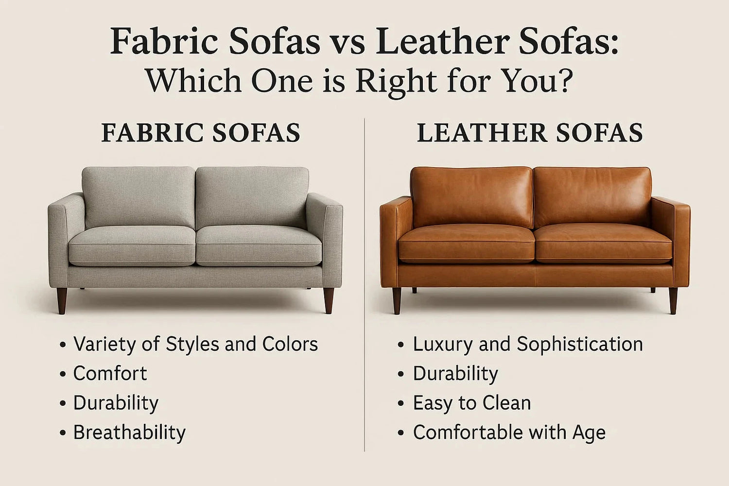Fabric Sofas vs Leather Sofas image