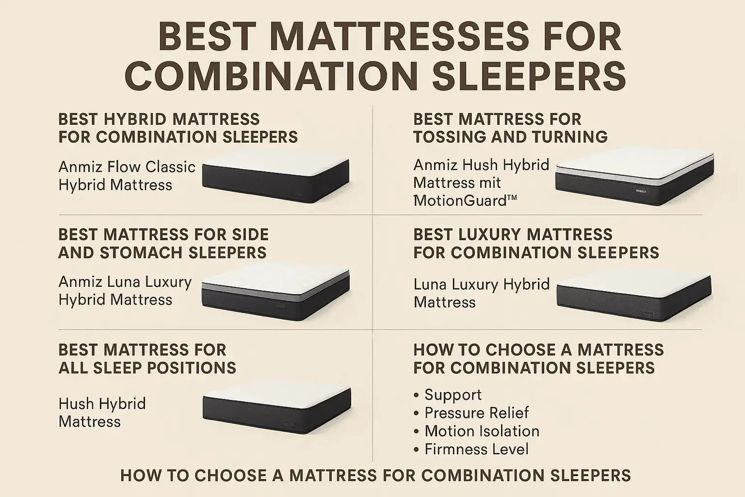 Best Mattresses for Combination Sleepers