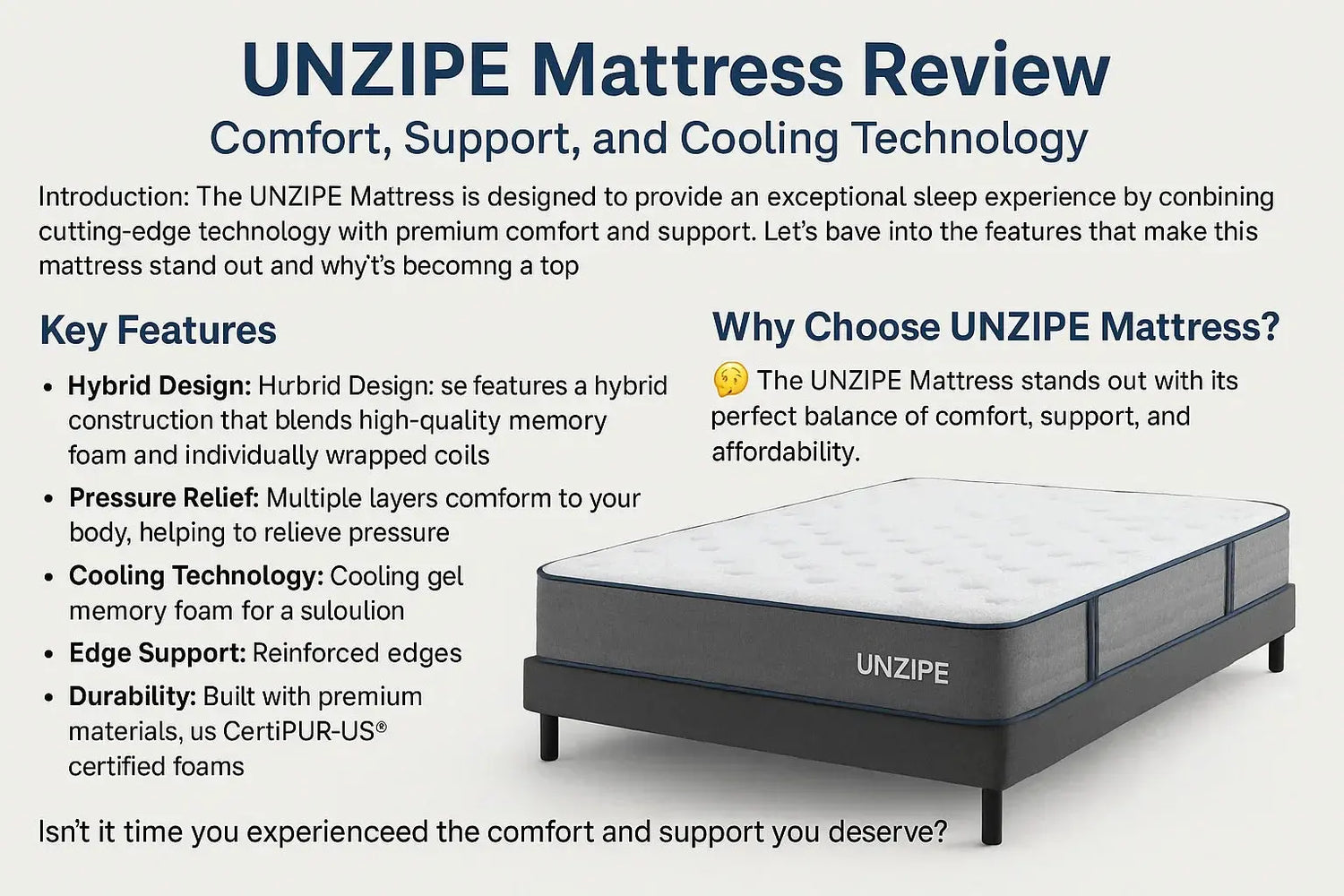 UNZIPE Mattress Review image