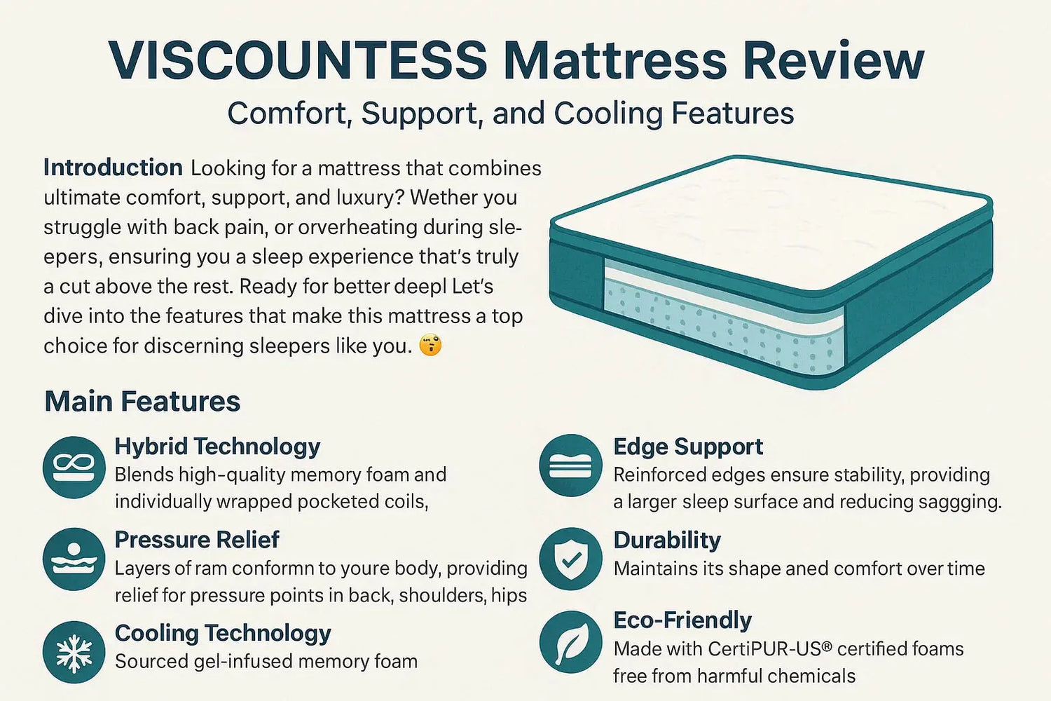 VISCOUNTESS Mattress Review image