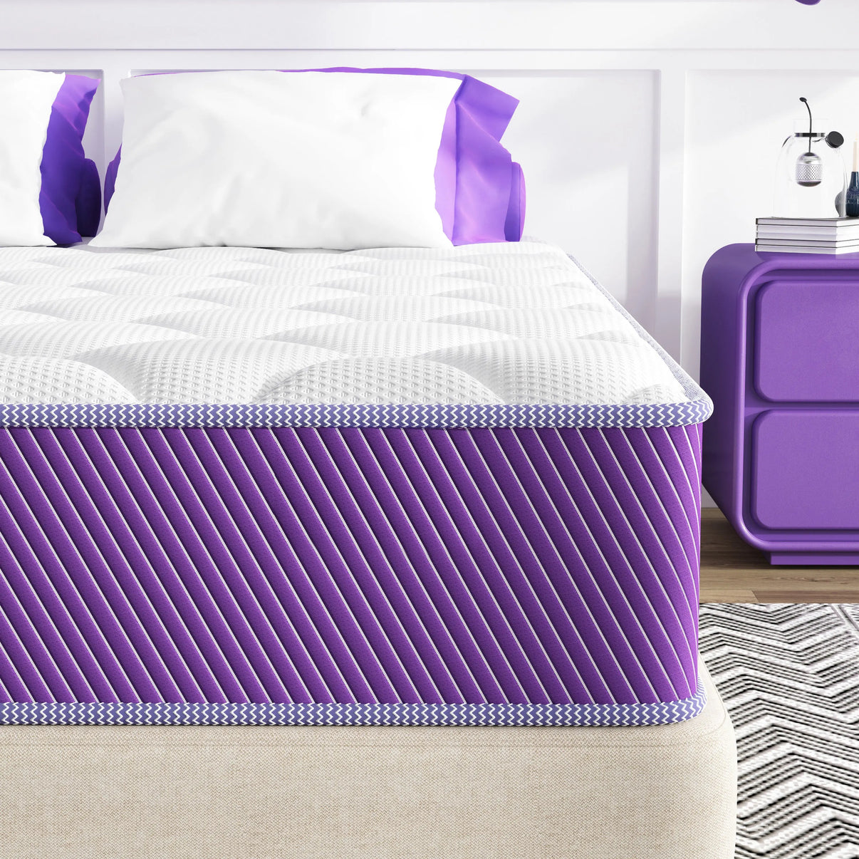 Queen Mattress 12 Inch 2025 [New Version] Queen Size Hybrid Mattresses in a Box Firm Cooling Memory Foam Individual Pocket Springs Double Bed Matress Colchones CertiPUR-US 80"x60"x12" - Anmiz Mattress